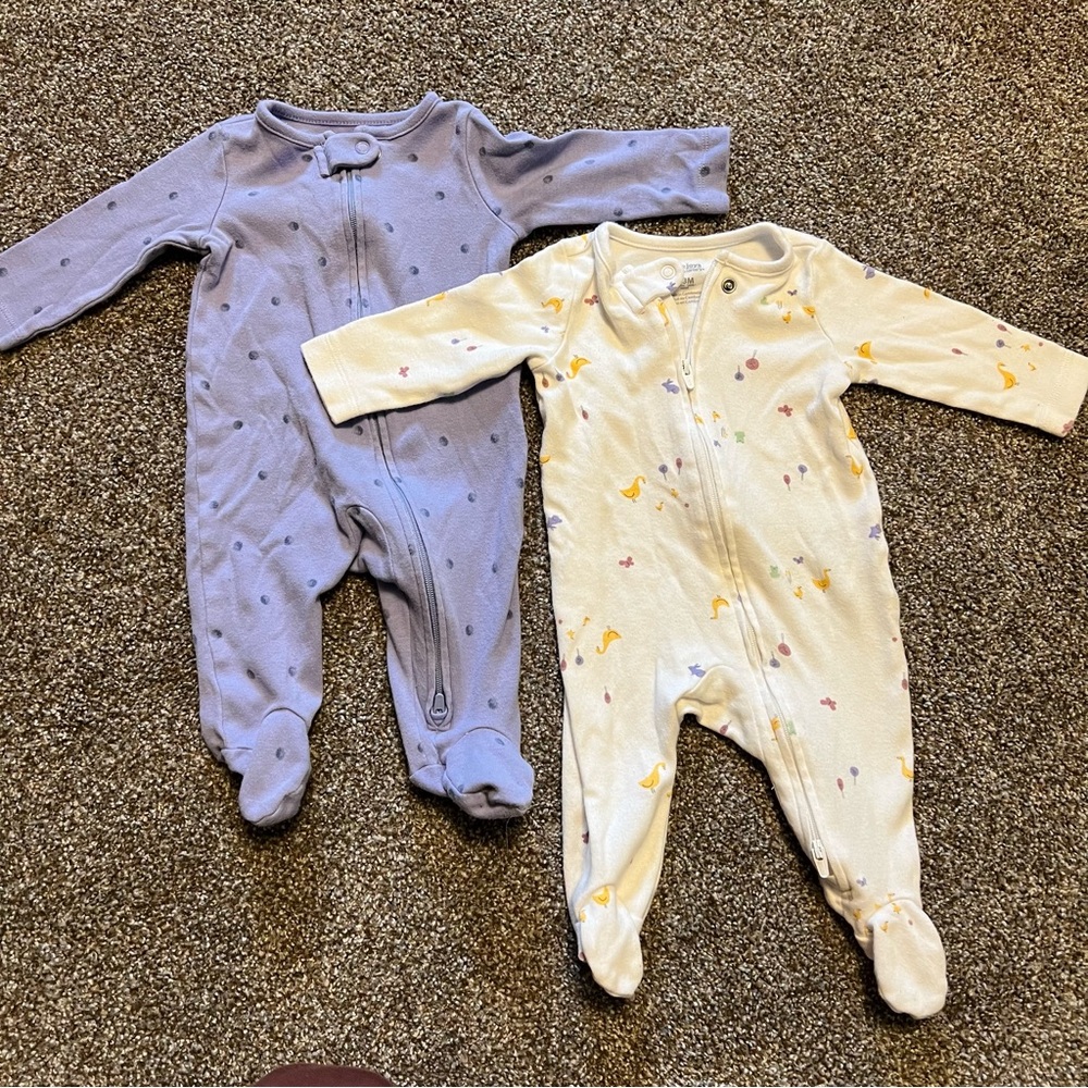 Set of 2- Simple joys Footie One Pieces